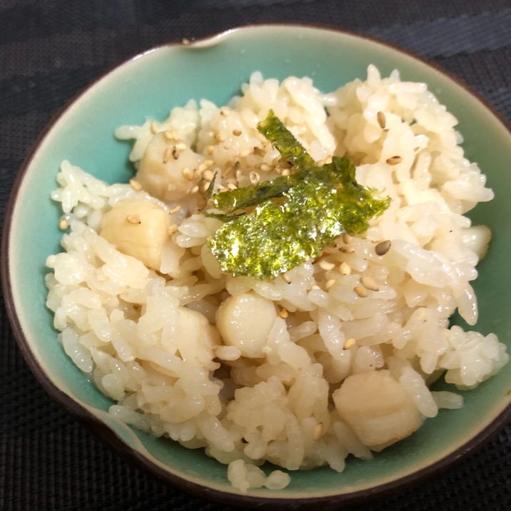 キャンプ飯♪メスティン使用の帆立炊き込みご飯